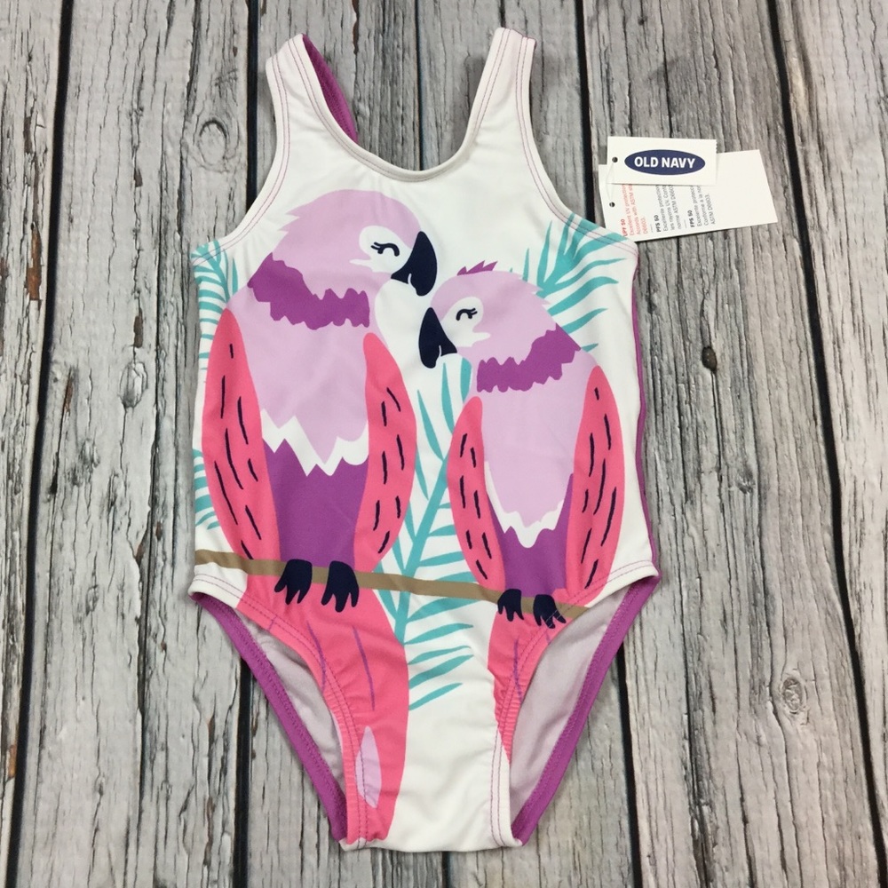 Old Navy Girls 12 18 24 M & 2T Parrot Swimsuit